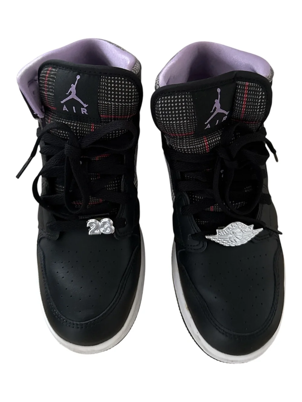 Nike Air Jordan High Top Sneakers in Black & Lavender